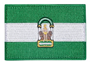 ELITRAINX Parche Bordado de Bandera de Comunidades de España con parte trasera de gancho y bucle (Andalucia)