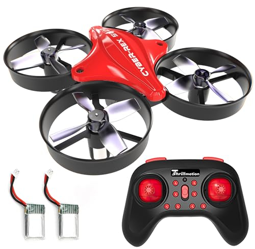Tiny Hawk Cyber-Rex S620 Mini Drohne für Kinder, RC Quadrocopter Drone mit Höhenhaltung, Start/Landung mit Einem Knopfdruck, Kopflos Modus, 3D Flip und 2 Akkus, Spielzeug Drohne für Kinder Anfänger