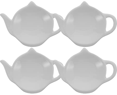 Cabilock 4pezzi Piattino in Ceramica Per Bustine Di Tè Contenitore Per Bustine Di Tè Organizer Per Di Sottobicchiere Per Di Ciotola Per Snack Piatto Per Antipasti in Ceramica
