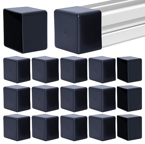 RUNYU 20 Stück Endkappen 40×40 Endkappe Abdeckkappe Solarschiene Endkappen Kunststoff Quadratische Rohreinsätze, Aluprofil Kappe, Solarschienen Zubehör für PV Profil