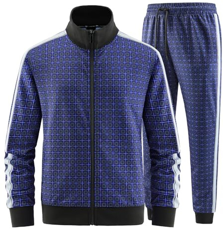 ANOTWENER Trainingsanzüge für Herren, 2-teilig, Stehkragen, langärmelig, mit doppelten Seitentaschen, Jacke und Sweatpants, A-jw-2401, Medium