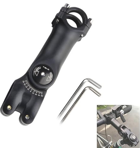 Lethiemta Fahrradlenker Vorbau 31,8 mm(1-1/4 Zoll), Lenkererhöhung Fahrrad ± 60°Einstellbar, Fahrrad 120mm Lenker Aluminium Lenkervorbau für MTB, Rennrad