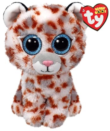 TY Beanie Boos - Coco il Leopardo con Occhi Azzurri Grandi e Glitter, il Peluche con gli Occhi Grandi Scintillanti - 15 Cm - T37363