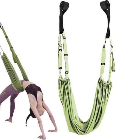 Correa de estiramiento para yoga y fitness - Cuerda de yoga aérea para dolor de espalda | Correa elástica para cintura, espalda y piernas, hamaca, columpio, correa elástica para gimnasia, danza aérea