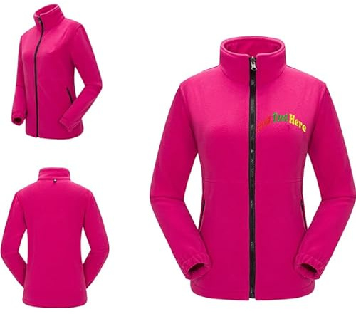 haoduanduan Chaqueta de forro polar con logotipo personalizado para mujer, ligera, cálida, con cremallera completa, transpirable, de microforro polar, suéter casual de manga larga