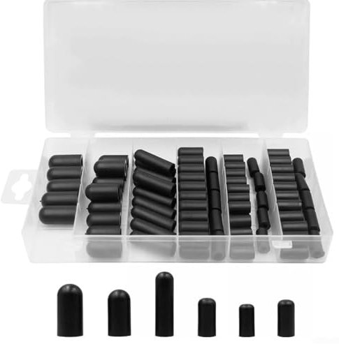 VOANZO Assortimento di Tappi da 105 Pezzi, Gomma, Kit di Copertura per Tubo del Vuoto in Gomma, Kit di assortimento di Tappi di Gomma per Tubo del Vuoto del carburatore per carburatori e Tubi