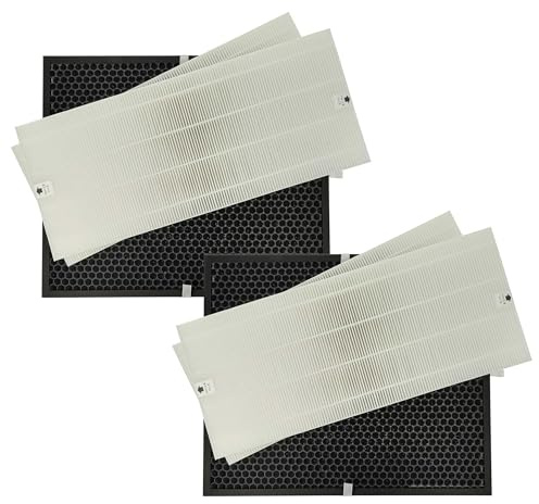 vhbw 4-teiliges Filter-Set kompatibel mit Winix P450, U450 Luftreiniger - HEPA-Filter, Aktivkohlefilter