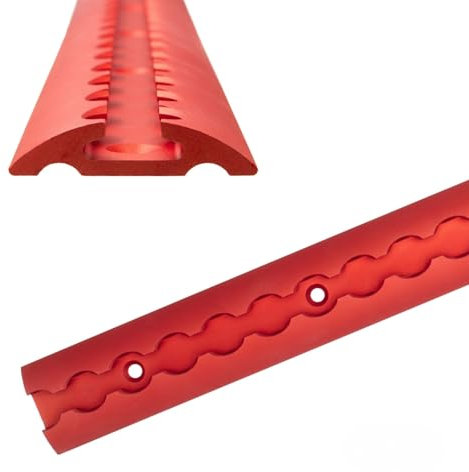 Aluminium Airlineschiene rot halbrund Profil rot eloxiert Ladungssicherung für Anhänger, PKW, LKW, Camper, Wohnmobil, Werkstatt Airline Schienen (1x 1,5 Meter)