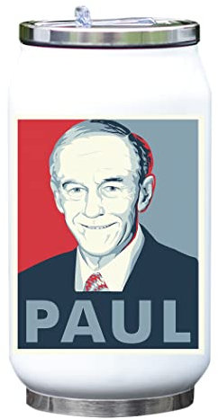 Ron Paul Pop Art Style Poster Art isolato sottovuoto bottiglia di bevande termiche bianco taglia unica