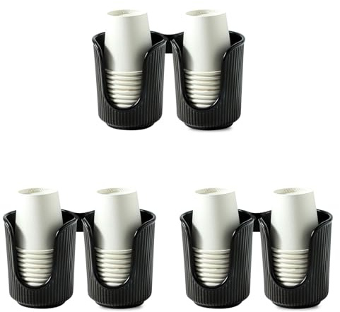 Pratica soluzione di archiviazione per bicchieri di carta con doppi scomparti, design elegante, accessorio per la casa per riunioni sociali, supporto portatile per coppe