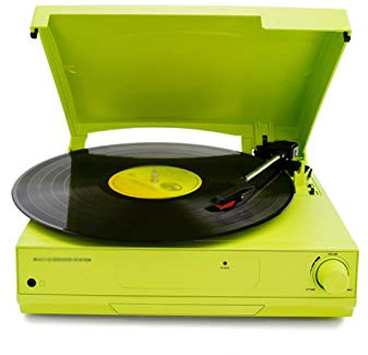 ZJFHEYUO Giradischi grammofono retrò, Giradischi Portatile con Altoparlanti Stereo integrati, Lettore grammofono a 3 velocità con AUX USB