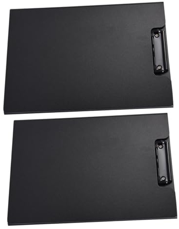 Zerodeko 2 pezzi Portablocco Nero Leggero e Flessibile Tavoletta Portadocumenti Piccola e Portatile per Ufficio Scuola e Studio Clip Cartelle per Organizzazione Documenti