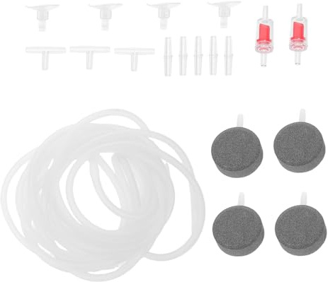 LOLIPPYY Fot Akvarieslang Kit Kopplingar Backventiler och Sugkoppar och Slitstarkt Tillbehör för Fiskdamm och Hemakvarium