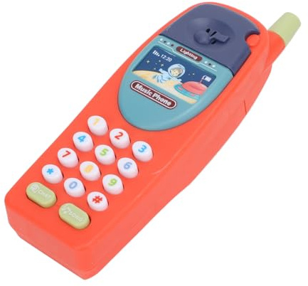 Hidyliu Simulación de Teléfono Celular de Juguete para Niños Pequeños con Música para Educación Temprana, Teléfono de Aprendizaje para Bebés para un Tiempo de Juego Seguro, Plástico de 5,9 (Rojo)