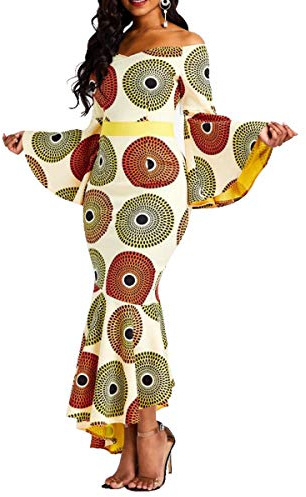 VERWIN Robe moulante pour femme - Robe longue à volants et manches longues, jaune, XL