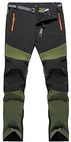 LHHMZ Men's Outdoor Hiking Trousers Windproof Breathable Comfortable Sports Walking Trousers Casual Pants Zipper Pockets
