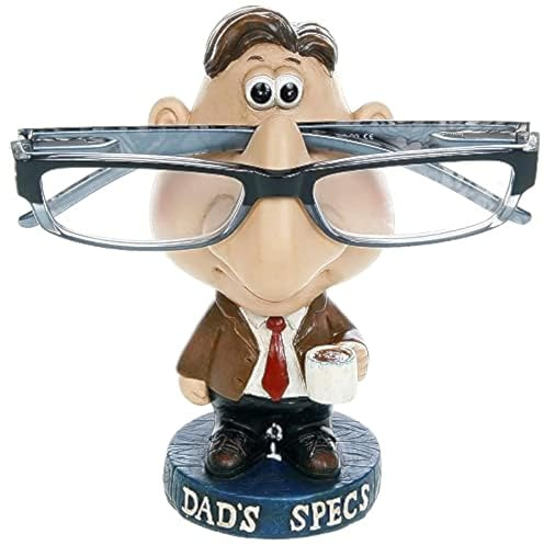 HTUK Novelty Comic Specs Glass Holder Dad Grandad Nan Mum Reading Glasses Stand Gift For Parents Gift For Grandparents (Comic Dad)