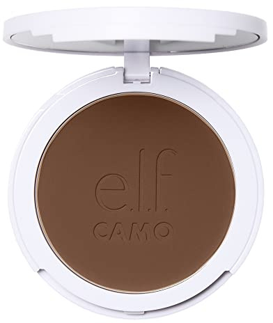 e.l.f. Camo Powder Foundation, Lightweight, Primer-Infused Buildable & Long-Lasting Medium-to-Full Coverage Foundation, Rich 620 W