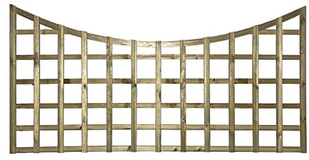 Standard Concave Trellis, 6ft x 3ft Curved Wooden Fence Panel Trellis Topper, Privacy Extender for Garden Fencing Panels | Decorative Boundary Wall Lattice (Wide: 182.8cm x High: 90cm)
