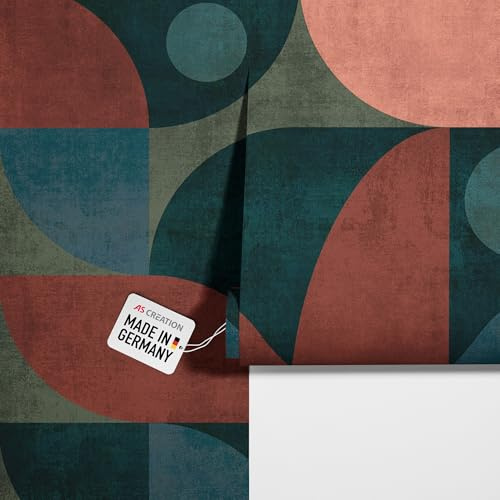 New Walls Carta da parati con motivi astratti rosa, rosso, blu, soggiorno, cucina, camera da letto, carta da parati in tessuto non tessuto | 1,59 x 2,80 m