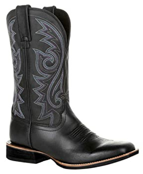 Botas Vaqueras para Hombre Botas de Media caña Vintage Botas de Punta Cuadrada Bordadas Antideslizantes