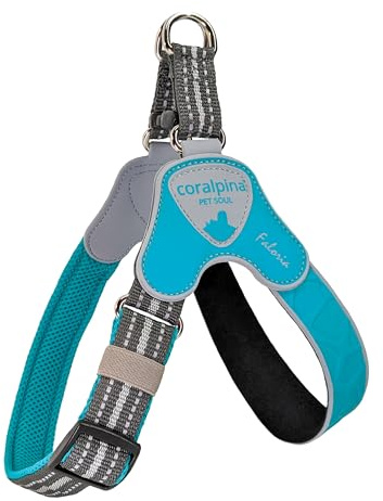 Coralpina - Verstellbares Brustgeschirr von Faloria für Hunde mit verschiedenen Hals- und Brustdurchmessern, weich und langlebig, beschädigt das Haar nicht und behindert die Bewegungen nicht, Farbe