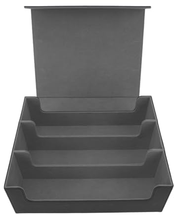 Kartendeck-Box, Große Kapazität, Schützendes PU-Leder, Magnetverschluss, Kartendeck-Hülle für Tarotkarten (Schwarze Schale mit grauem Futter)