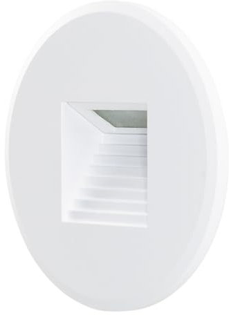 Oley Leuchten® Treppenbeleuchtung/Wandeinbauleuchte LUMA, Unterputz, 230V, dimmbar, IP54, Schalterdose, Wand Einbaustrahler, außen, innen - weiß/rund