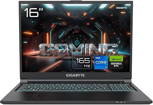 Gigabyte G6 KF 16 Gaming Laptop | Intel Core i7-13620H | 16GB RAM | 1TB SSD | Nvidia GeForce RTX 4060 8GB GDDR6 | 15 Colour Preset Backlit Keyboard | 1920 x 1200 165Hz Display | Windows 11 | Black