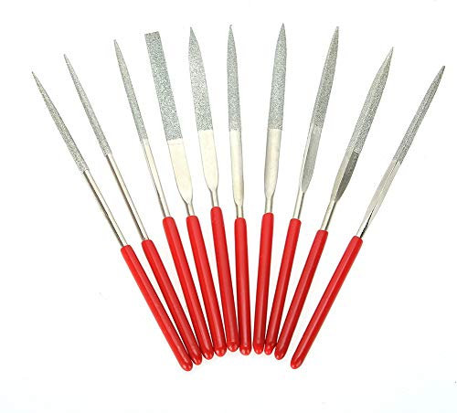 Qcwwy File RASP di Grado Premium, File di Ago da 10 Pezzi Impostati per Metallo e Legno, Comodi Manici per Impugnature in Gomma, Ampia Gamma Usi, Ottimo Hobby e Professionali, Legno, metà