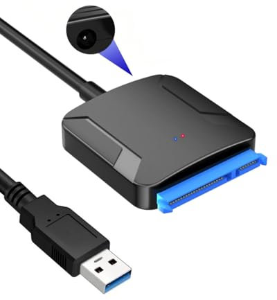 Quwem SATA to USB 3.0 Adapter Cable,USB to SATA III 5Gbps Hard Disk Drive Converter Cable for 2.5/3.5 HDD/SSD Hard Driver Adapter Lead Compatible with UASP TRIM WD Seagate Toshiba Drives up to 10TB