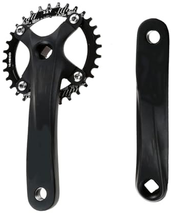 LARNMERN Mountain Bike Crankset, MTB Square Taper Crankset with 170mm 104 BCD, 32T Compatible with 8-11 Speed Bicycles for Mountain Bike, Road Bike, Folding Bike (Black)