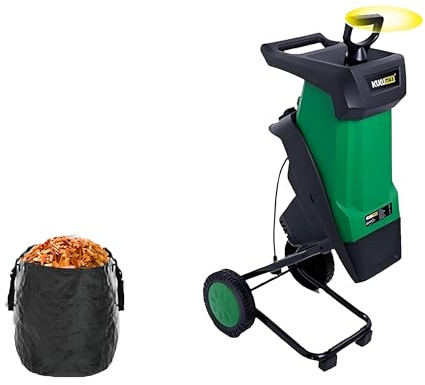 EPIKNOWEE Trituradora Eléctrica de Jardín 2400W y Astilladora de Madera con Bolsa de Recogida 50L Capacidad de Corte de Ramas 40mm Trituradora de Alta Potencia para Reducción Eficiente de Hojas