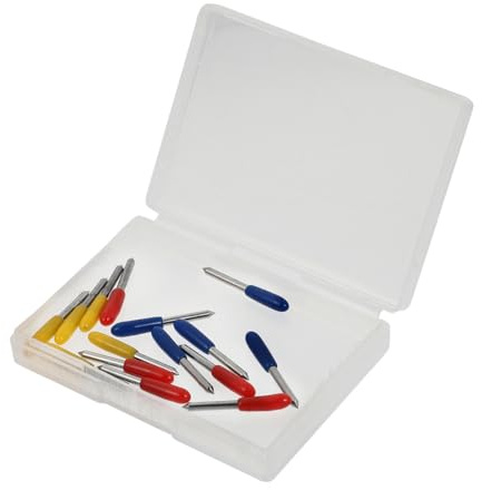 GRIRIW Lot de 15 Couteaux De Rechange pour Machine De Découpe Vinyle 30° 45° 60° Outils De Gravure Précision pour Découpeuse Vinyle Tissu Bureau