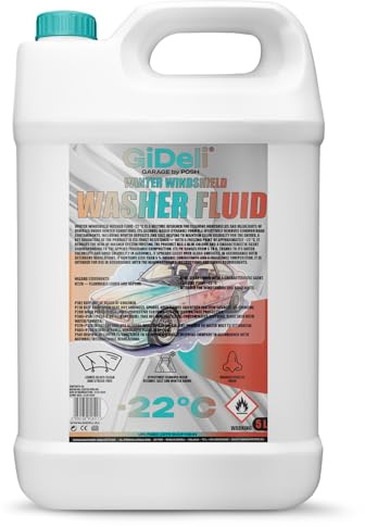 GiDeli Scheibenfrostschutz 5L – Winter Scheibenwischwasser -22°C für Auto – Gebrauchsfertig, Streifenfrei & Angenehmer Duft