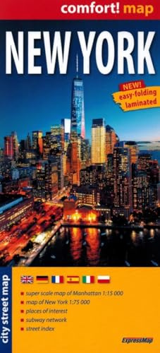 New York 1/75.000, 1/15.000 (carte grand format laminée - plan de ville)