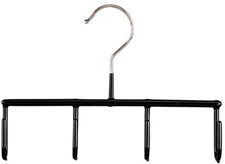 MAWA Percha Metálica Antideslizante para Organizar Pañuelos, Cinturones y Otros Accesorios, Modelo GH, Fina y Duradera, 20,5 cm x 14 cm de Alto x 7 mm de Grueso, Caja de 1 Unidad, Negro