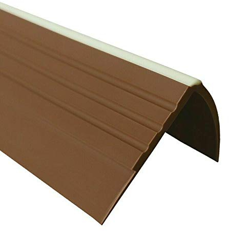 TMW Profiles RDFL PVC Bullnose Stair Nosing - Brown- 40mm × 40mm – Anti-Slip, 1.18m Long (Brown)