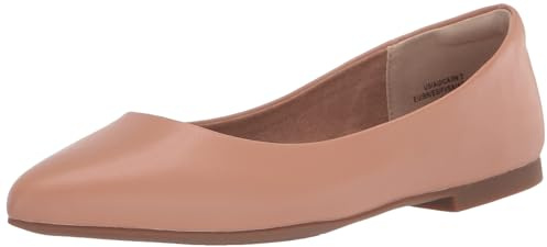 Amazon Essentials Women's Pointed-Toe Ballet Flat, Light Camel, 7.5 UK Wide