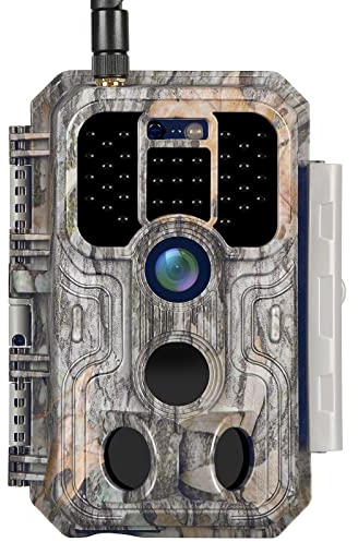 BlazeVideo 4G LTE 120° Mobilfunk Wildkamera 32MP 1296P H.265 Handyübertragung mit SIM Bewegungssensor,IP 66 Wasserdicht Nachtsicht Wildkamera,2,4 LCD Display