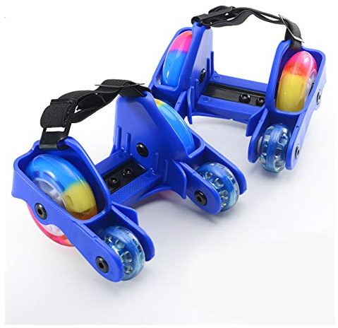 Roue Accessoires Roller Flashing Roller Skate Shoes avec 4 Roues Poulie Lighted Clignotant Roues Skate Talon Rollers Patins Chaussure de Sport (Color : New Blue Colors)