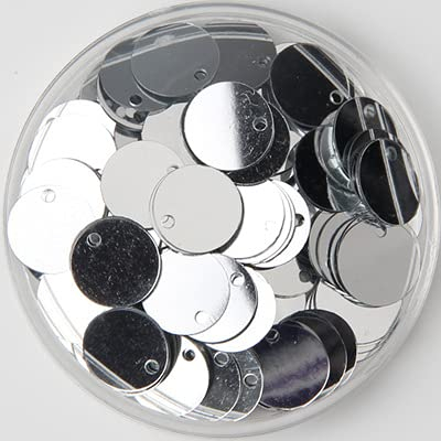 Neue PVC flache runde lose Pailletten Pailletten Nähen Handwerk DIY Zubehör für Kleidungsstück Pailletten-Silber, 20 mm 10 g 90 Stück