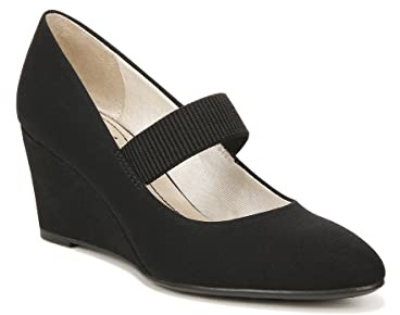 LifeStride Womens Gio MJ Wedge Heel Mary Jane Pumps Black 9 W