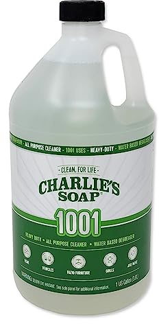 Charlie's Soap 1001 Cleaner - Heavy Duty Biodegradable Concentrated All Purpose Water Based Degreaser (1 Gallon, 1 Pack) - Safe Residential, Commercial, & Janitorial Cleaner