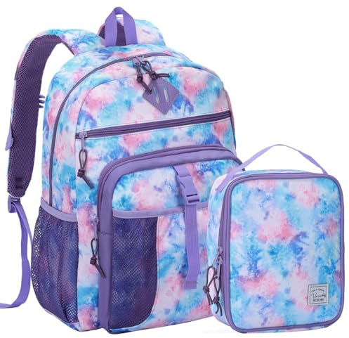 VASCHY Kids Backpack, School Bag Lunch Bag Set for Boys Girls 2-1 School Bookbag Insulated Lunch Box for Preschool,Kindergarten,Elementary