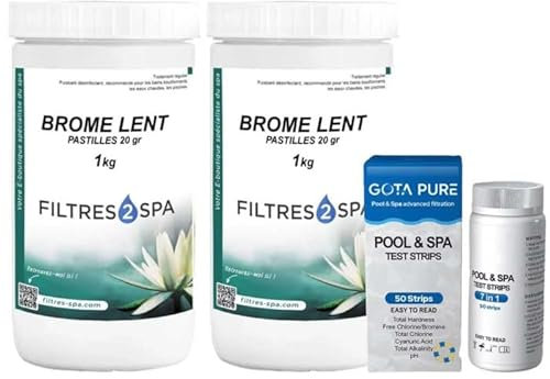 Pack de 2 Brome Spa 1KG pastilles 20gr et bandelettes 7en 1 offertes