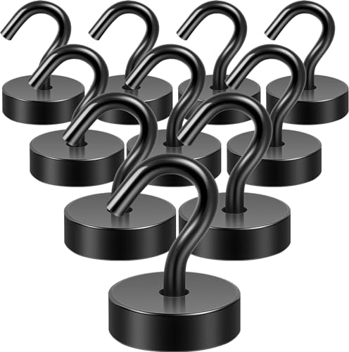 Neosmuk Magnethaken schwarz,18kg Magnet Haken Extra Stark für Spind Organizer,neodym magnete,haken magnetisch sehr stark für werkstatteinrichtung,heckzelt,grill,kleiderhaken