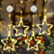 LED Sterne Weihnachtsbeleuchtung, 4 Stück Weihnachtsdeko Innen, Fensterdeko mit Saugnäpfe und Timer, 8 Modi Batteriebetrieben Warmweiß Fensterbeleuchtung für Weihnachten,Fest,Party,Hochzeit (4 Stück)