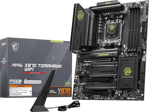 MSI mag X870 Tomahawk - Placa Base WiFi para Juegos (procesadores AMD Ryzen Serie 9000/8000/7000, AM5, DDR5, PCIe 5.0, M.2 Gen5, SATA 6Gb/s, USB 40Gbps, HDMI/DP, Wi-Fi 7, Bluetooth 5.4, 5Gbps LAN,