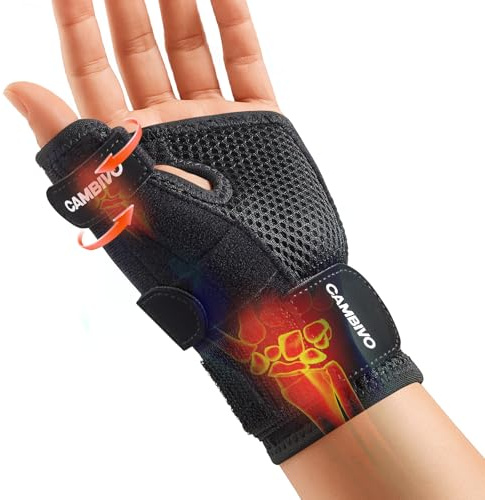 CAMBIVO Daumenbandage Rechts und Links, Daumenschiene mit verstellbaren Riemen, Daumenorthese Atmungsaktive bei Arthritis, Sehnenentzündungen, Verstauchungen